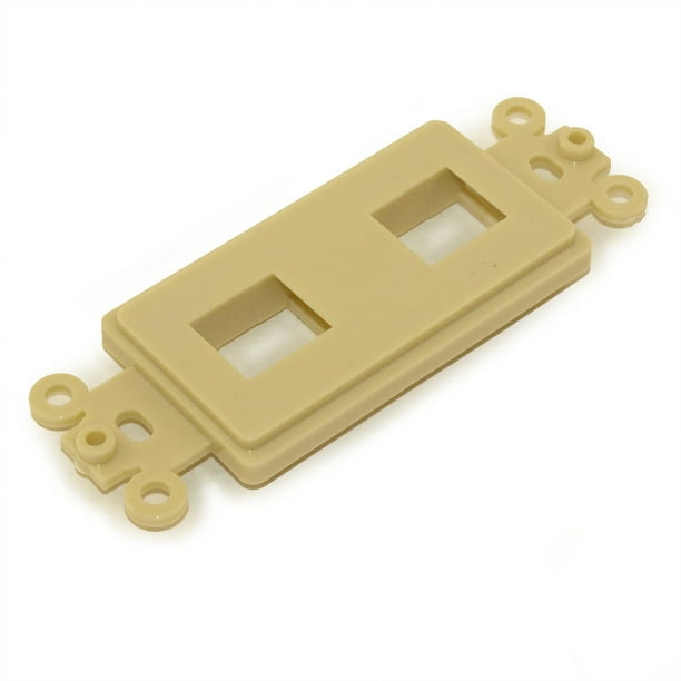 MyCableMart Wall Plate Ivory Decora Keystone Dual Gang 12 Hole MyCableMart Wall Plate Ivory Decora Keystone Dual Gang 12 Hole